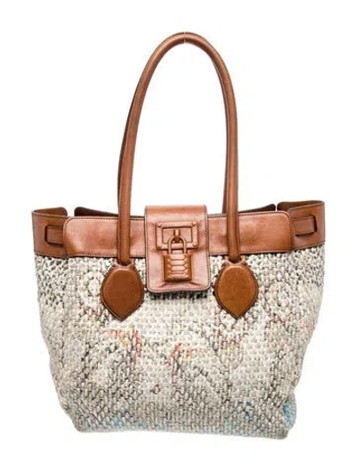 Pre-owned Roberto Cavalli Straw Tote In Multi