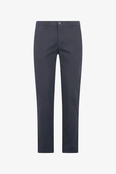 Roberto Cavalli Stretch Cotton Pants In Dark Blue