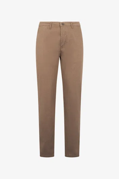 Roberto Cavalli Stretch Cotton Pants In Khaki