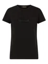 Roberto Cavalli T-shirt With Logo And Rhinestones In Schwarz