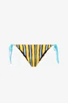 Roberto Cavalli Stripe-print Bikini Bottoms In Yellow