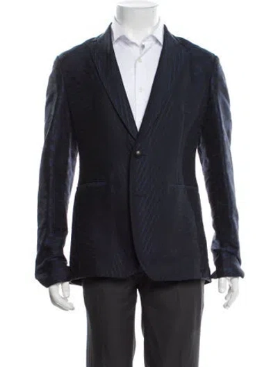 Pre-owned Roberto Cavalli Striped Blazer In Blue