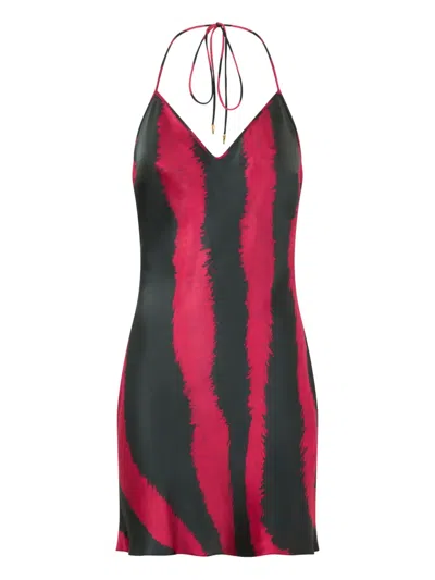 Roberto Cavalli Striped Dress In Black