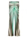 Roberto Cavalli Striped Flared Trousers In Green