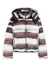 Roberto Cavalli Striped Fur-trimmed Jacket In Brown
