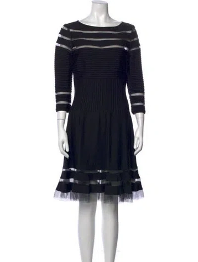 Pre-owned Roberto Cavalli Striped Knee-length Dress In Black