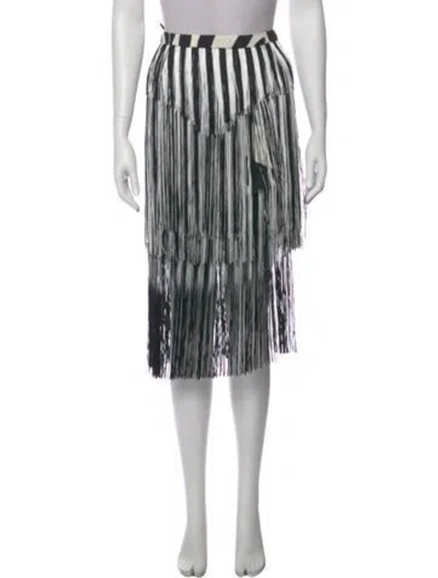 Pre-owned Roberto Cavalli Striped Knee-length Skirt In Silver