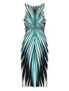Roberto Cavalli Ray Of Sea Printed Silk Twill Midi Dress