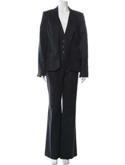 Pre-owned Roberto Cavalli Striped Pantsuit In Black
