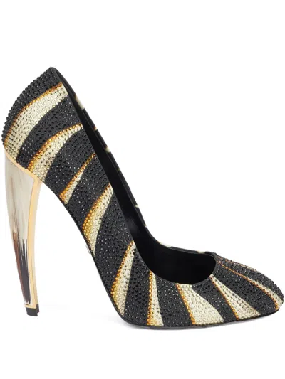 Roberto Cavalli Striped Pumps In Schwarz