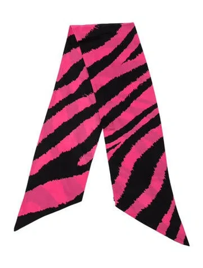 Pre-owned Roberto Cavalli Striped Scarf In Black/pink