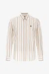 Roberto Cavalli Striped-pattern Buttoned Shirt In Ivory