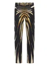 Roberto Cavalli Slim Fit Jeans With Ray Of Gold Print In Gold