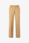 Roberto Cavalli Striped Virgin Wool Trousers In Brown