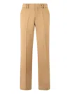 Roberto Cavalli Striped Virgin Wool Trousers In Gold