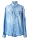 Roberto Cavalli Denim Shirt With Jewel Buttons In Blue