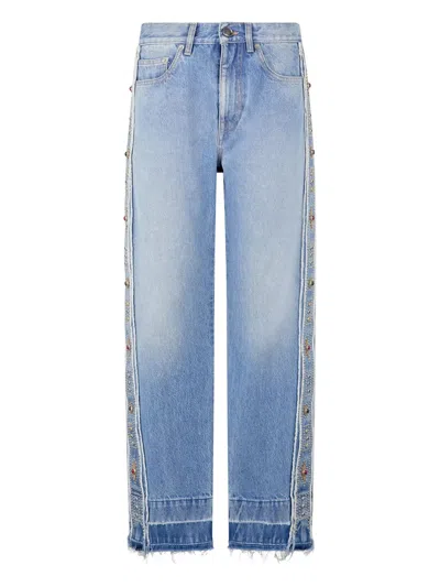 ROBERTO CAVALLI STUD-EMBELLISHED JEANS