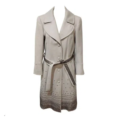 Pre-owned Roberto Cavalli Studded Coat Size 42 In Gray