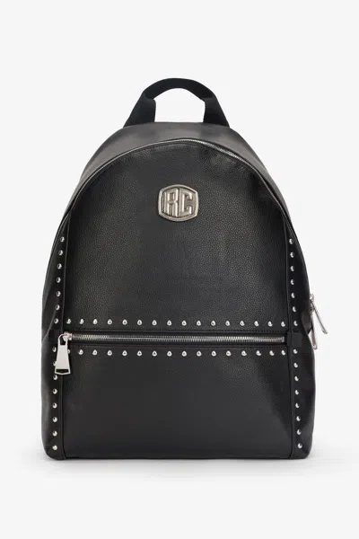 Roberto Cavalli Studded Leather Backpack In Black