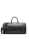 Roberto Cavalli Studded Leather Holdall In Black