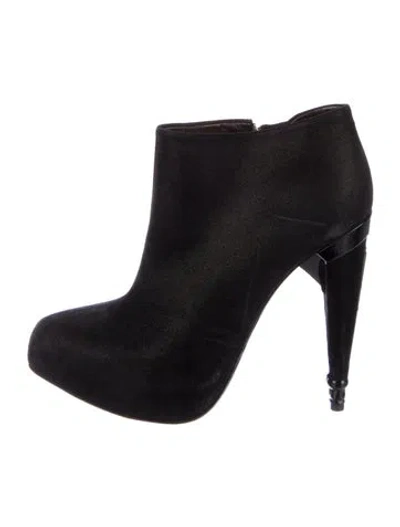 Pre-owned Roberto Cavalli Suede Animal Print Boots In Black