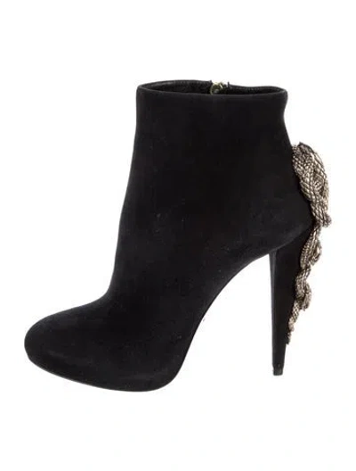 Pre-owned Roberto Cavalli Suede Boots In Black