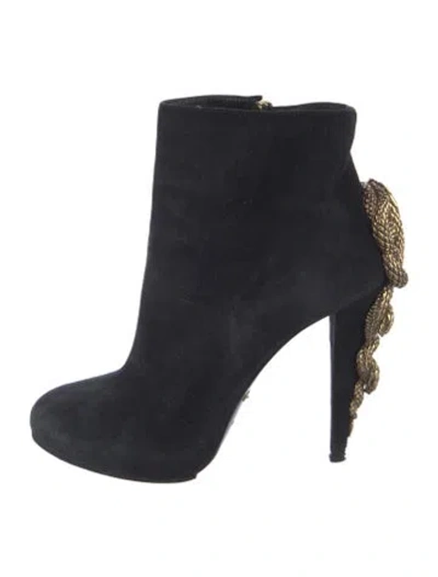 Pre-owned Roberto Cavalli Suede Boots In Blue