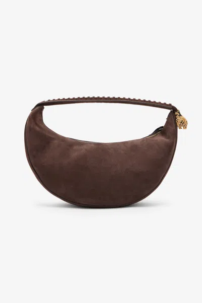 Roberto Cavalli Suede Hobo Roar Bag In Brown