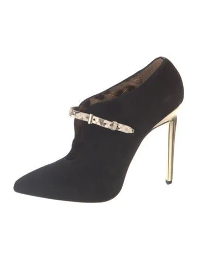 Pre-owned Roberto Cavalli Suede Mules In Blue