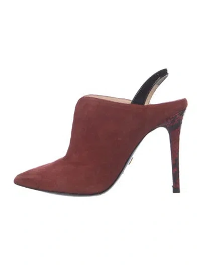 Pre-owned Roberto Cavalli Suede Mules In Red