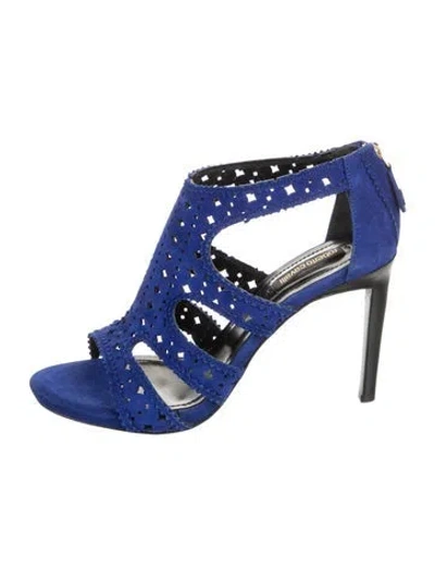 Pre-owned Roberto Cavalli Suede Sandals In Blue