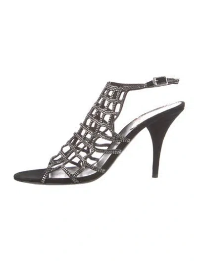 Pre-owned Roberto Cavalli Suede Slingback Sandals In Blue