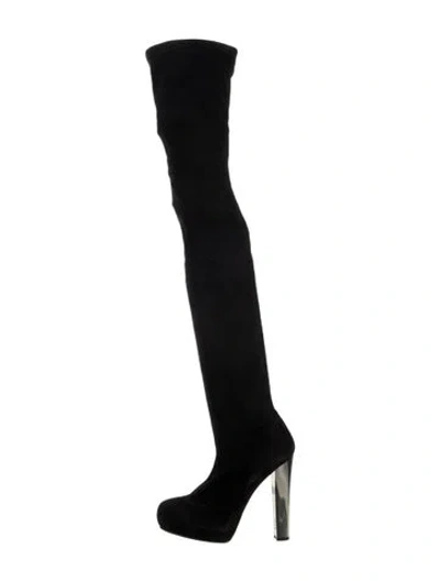Pre-owned Roberto Cavalli Suede Sock Boots In Black