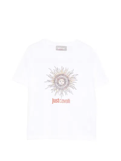Roberto Cavalli Kids' Sun-print T-shirt In White