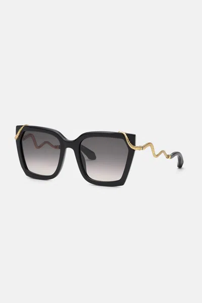 Roberto Cavalli Sunglasses  Snake Collection In Black
