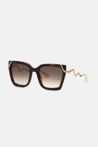 Roberto Cavalli Sunglasses  Snake Collection In Black