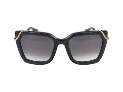 Roberto Cavalli Sunglasses  Src034 M 0700 Nero Lucido /21/140 In Black