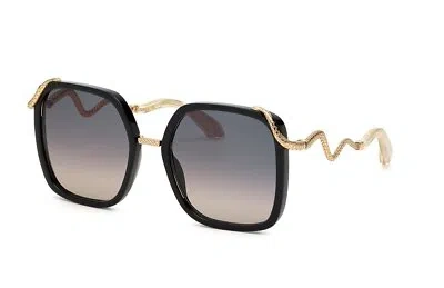 Pre-owned Roberto Cavalli Sunglasses Src003m 0700 Black Smoke Woman In Gray