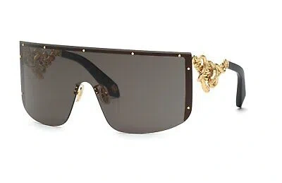 Pre-owned Roberto Cavalli Sunglasses Src015m 0300 Gold Smoke Woman In Gray