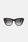 Roberto Cavalli Sunglasses With Feminine Cat-eye And Feng On Sides In Black