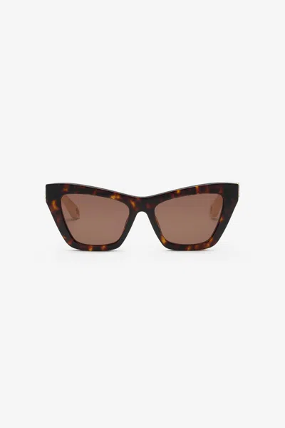 ROBERTO CAVALLI SONNENBRILLE MIT GLATTER VORDERSEITE UND MATELASSÈ-EFFEKT AN DEN BÜGELN