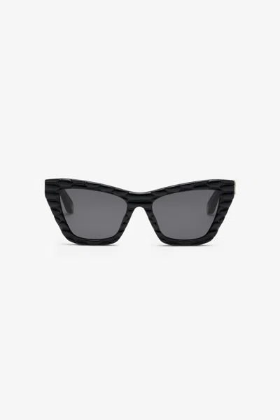 Roberto Cavalli Sunglasses With Smooth Front And Matelassè Effect On Temples In Black