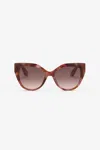 Roberto Cavalli Sunglasses With Snake-like Temples In Brown/pink Havana