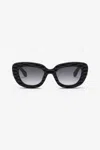 Roberto Cavalli Sunglasses With Wide Bold Cat-eye Front In Shiny Black