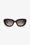 Roberto Cavalli Sunglasses With Wide Bold Cat-eye Front In Shiny Brown/yellow H