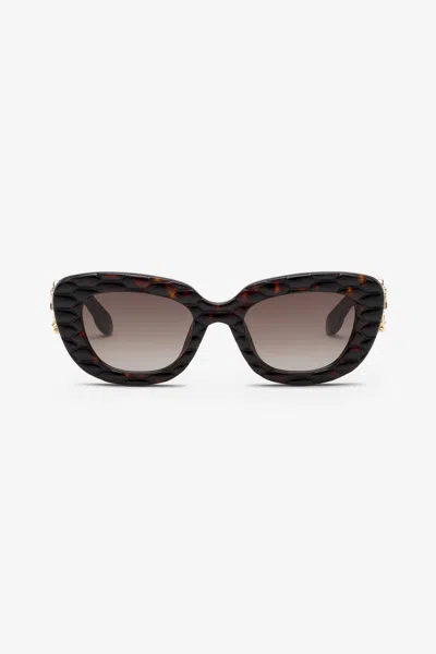 Roberto Cavalli Sunglasses With Wide Bold Cat-eye Front In Black