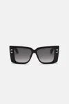 Roberto Cavalli Sunglasses With Wide Rectangualr Front With Fangs In Black