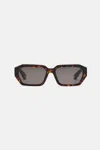 Roberto Cavalli Sunglasses With Wide Rectangular Front And Fangs In Brown