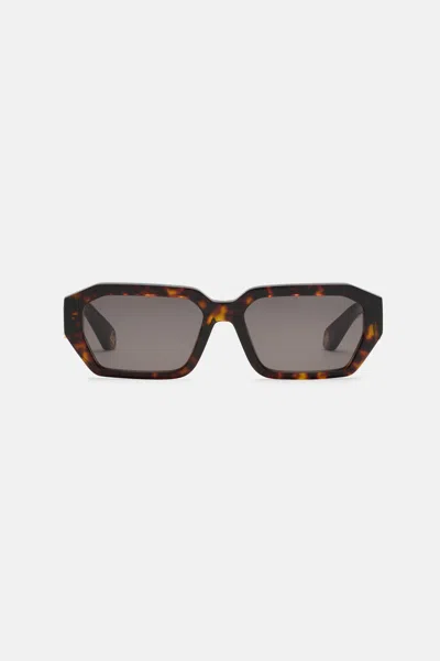 Roberto Cavalli Sunglasses With Wide Rectangular Front And Fangs In Multi