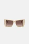 Roberto Cavalli Sunglasses With Wide Rectangular Front And Fangs In Light Brown